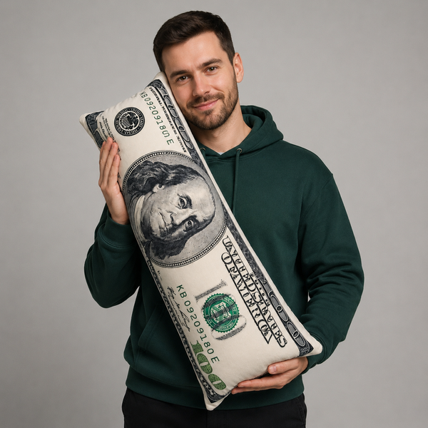 Подушка декор. TM MeriToys 100 дол. 65х25х15 чох. 100% п/е, нап. силікон, 350г USD фото